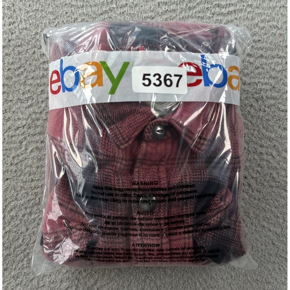 Iron And Resin Rockland Flannel Shirt Mens Large Red Black Plaid Cotton USA - Picture 10 of 10